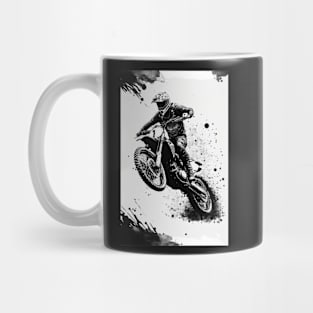 Dirt bike cool wheelie - ink splash white background Mug